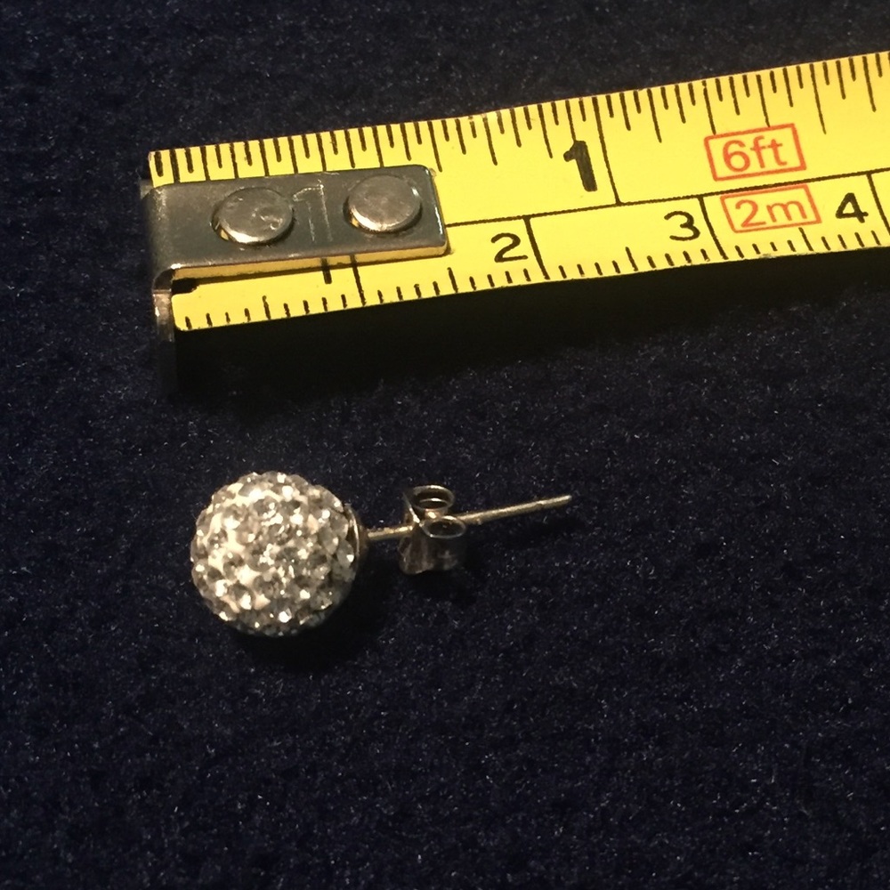 Silver Crystal Ball Earrings